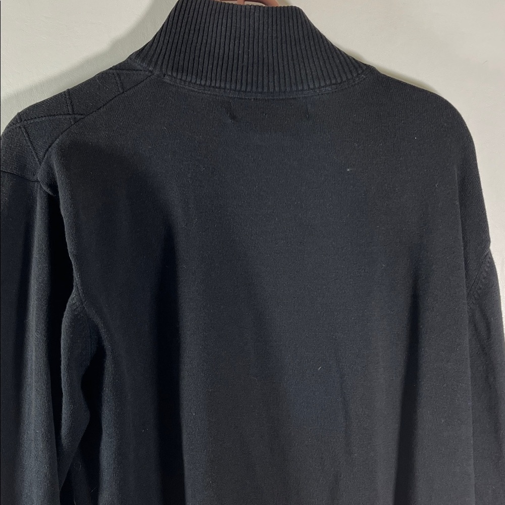 PGA Tour Men's Black Zip-Up Jacket Size L 100% Cotton Ribbed Collar Cuffs & Hem - Picture 7 of 11